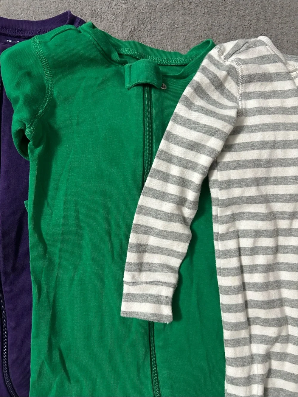 Kids Zipper Footless One-Piece Sleepwear - Green, Red, Gray, Purple